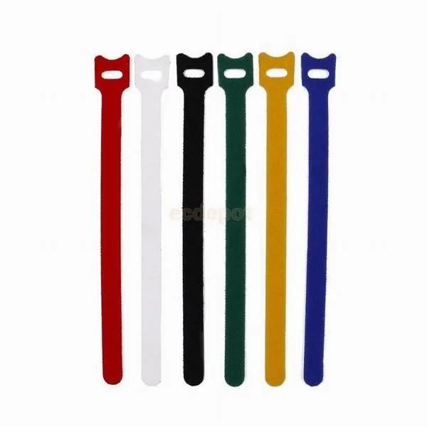 P shape hook and loop cable ties