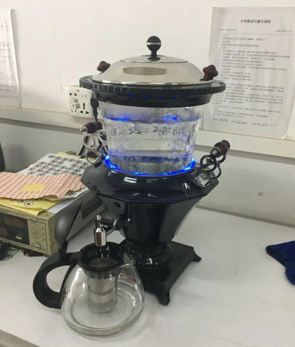 Electric Glass Russian Samovar with LED indicator and teapot