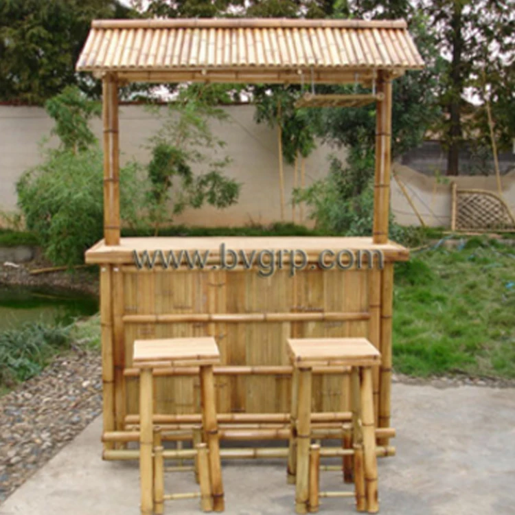 
Wholesales professional factory price outdoor bamboo counter bamboo tiki bar with chairs 