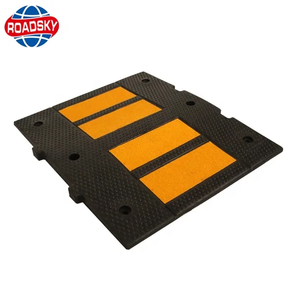 driveway black and yellow rubber limiter speed bump limiter for car