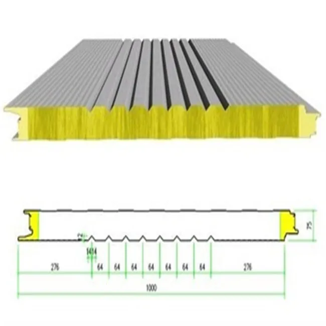 Glass Wool Insulated Steel Sandwich Roofing Wall Board Material Panel
