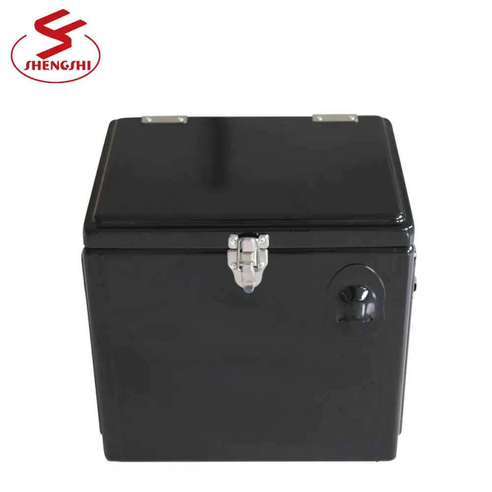 Customized 15 Liter Black Metal Vintage Ice Cooler Cooling Box