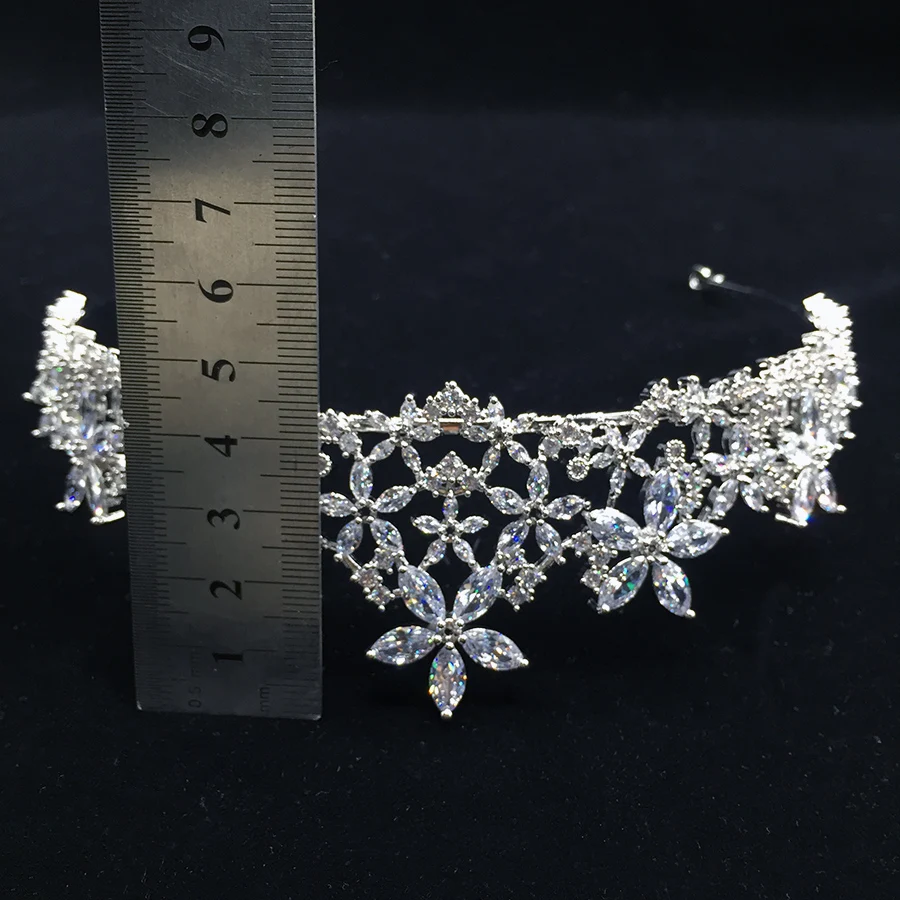 RE2083 CZ wedding bridal tiara shiny zircon crown pageant party crown tiara