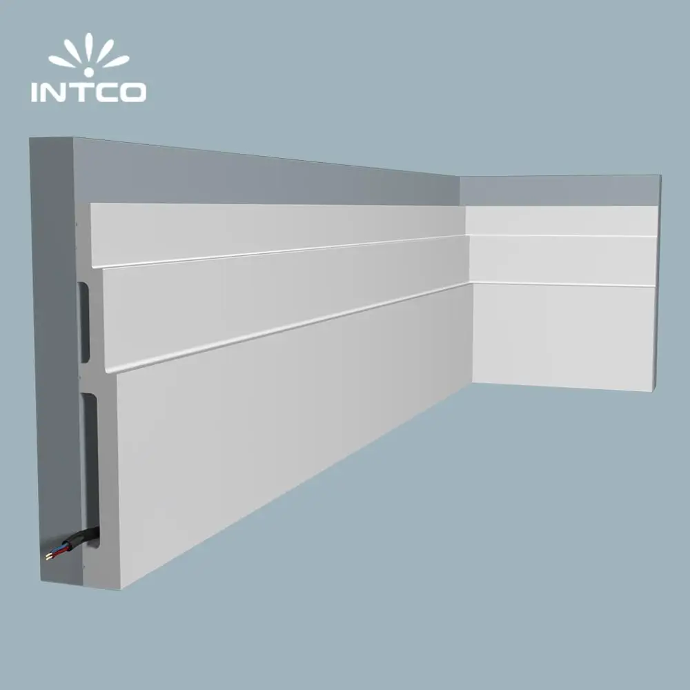 INTCO Waterproof Easy Installation Decorative White Color Floor Accessories Baseboard Laminate Skirting Board