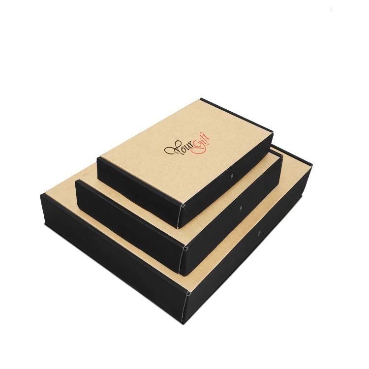 Custom full color inside printed kraft corrugated paper folding mailer box e flute shipping packaging gift boxes with your logo