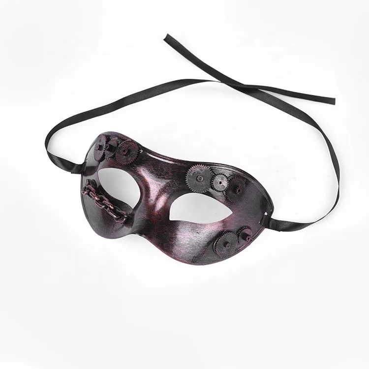 Custom Personalized Retro Gear Era PVC Plastic Steampunk Mask Rock Punk Eyewear Half Mask Design for Halloween