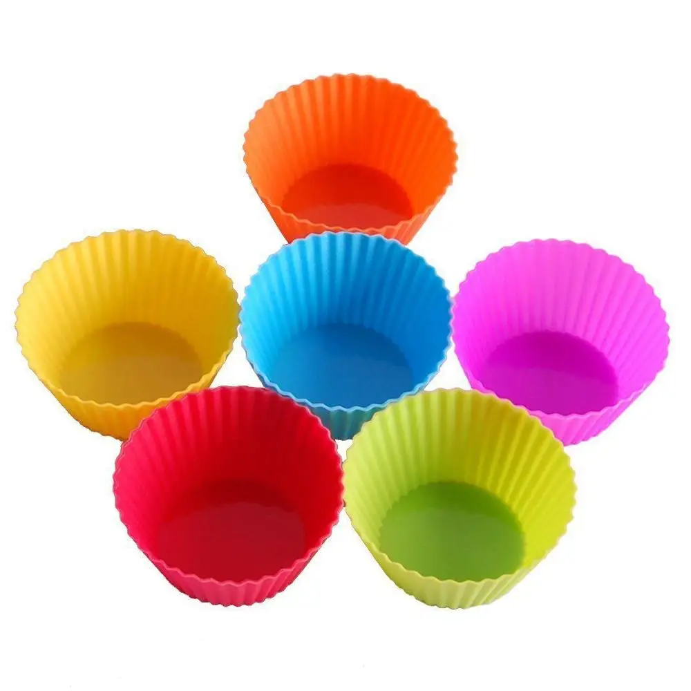Hot Selling Reusable Silicone Baking Cups Round Shape Muffin Cupcake Liners Maker DIY Kitchen Bakeware