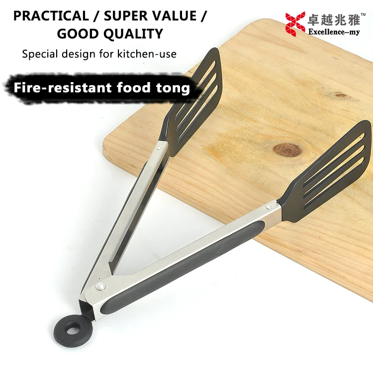 9 inch kitchen Nylon cooking high quality food tong vegetable&fruit salad meat fong tong nylon tong