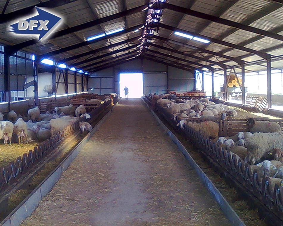 Low Cost House Designed Prefabricated Farm Goat Shed Barns