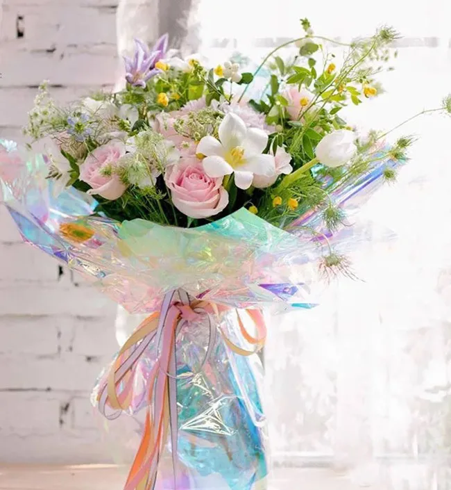 22 Micron Thickness Red Blaze 3m Quality Colorful Dichroic Magic Iridescent Vinyl Film Plastic