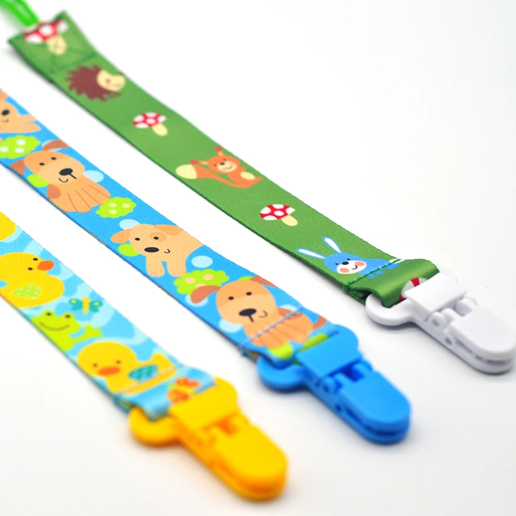 
High quality lanyard baby strap with plastic pacifier holder 