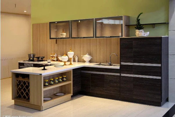 French country style Multifunetional high end wood kitchen furniture set factory in Foshan