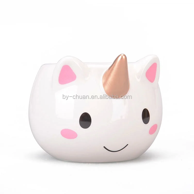 Unicorn Mug 300ml Rainbow Horse Cup Cuteness 3D Ceramic Coffee Mug Gold Stereo Cute