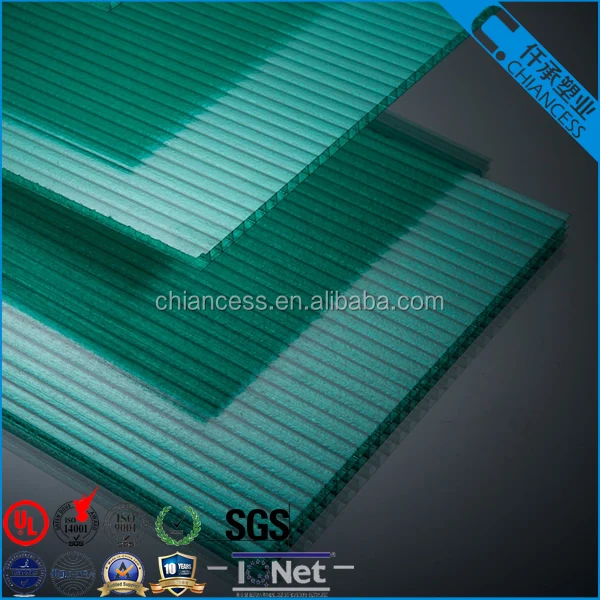 
100%bayer polycarbonate hollow sheet and green policarbonato pc sheet 