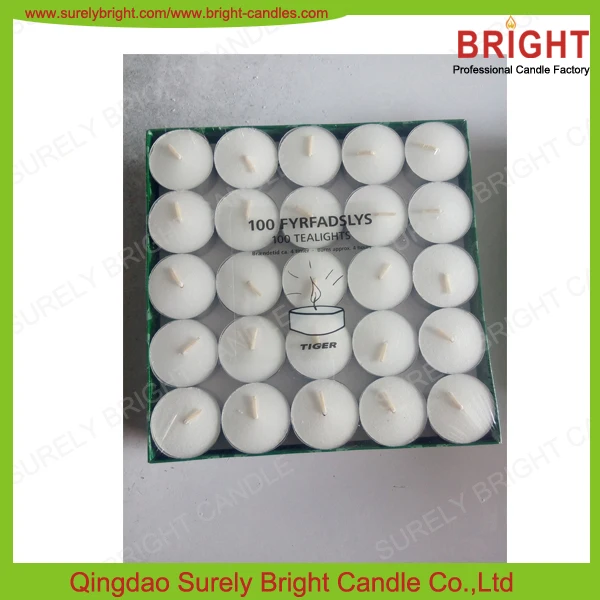 High Quality 100% Pure Paraffin Wax Candles White Unscented Tea Light CANDLES