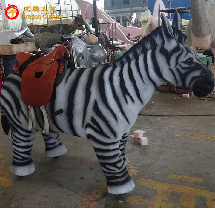 
Playground Equipment Artificial Electric Control Walking Zebra Robot Ride For Sale 