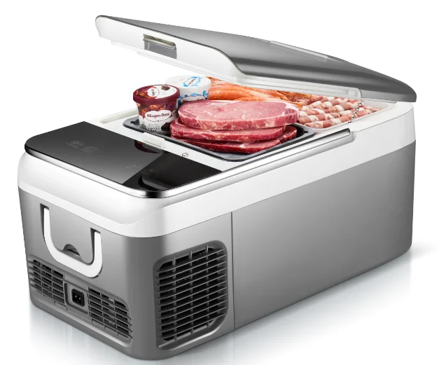 
18L 26L Potable AC DC 12V 24V mobile fridge & freezer,for camping use,car,RV or truck,with solar panel 