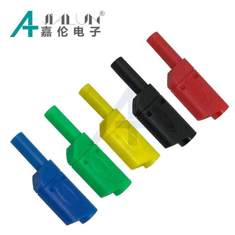 Защитный Штабелируемый Банановый штекер JIALUN PA из никелированной меди 4 мм