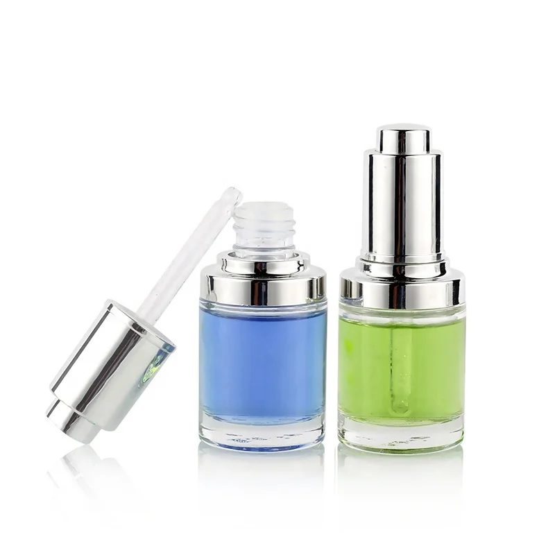 Empty bottle can be filled with refined oil 30ml Silver spiral glass dropper bottle 30ml