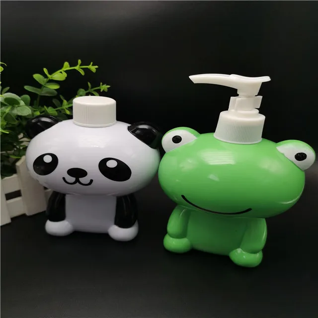 Animal type cartoon plastic lotion bottle with pump spray for shampoo or cleaning and washing