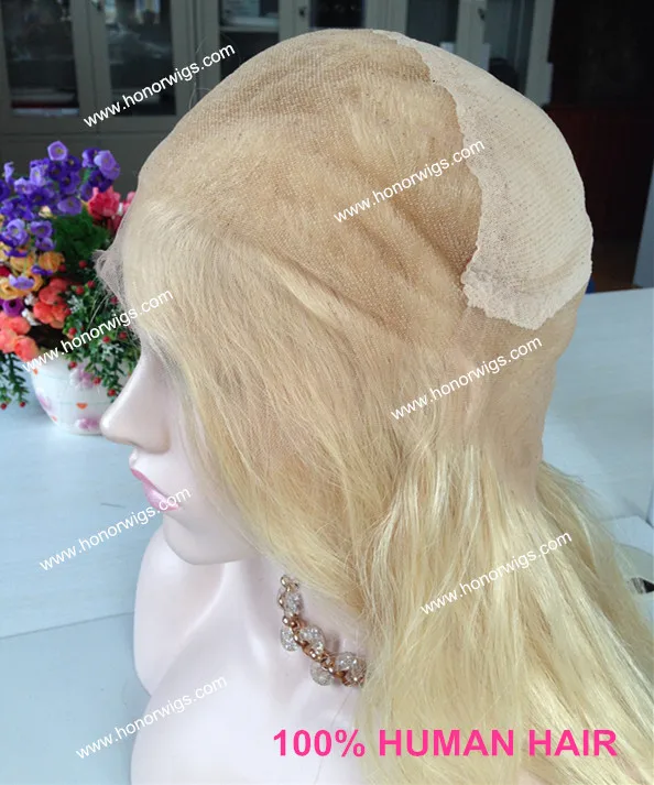 20inch hair length #613 white blond full lace wig 100% human virgin hair HONOR wigs NW natural wave
