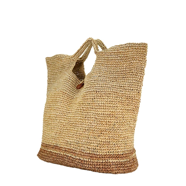 
Handmade crocheted Large Straw Raffia Bag with stone closure MOQ 100PCS 