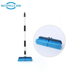 Amazon Hot Selling Soft Hair Soft Bristle  Flow-thru Telescopic Long Handle Car Cleaning Brush