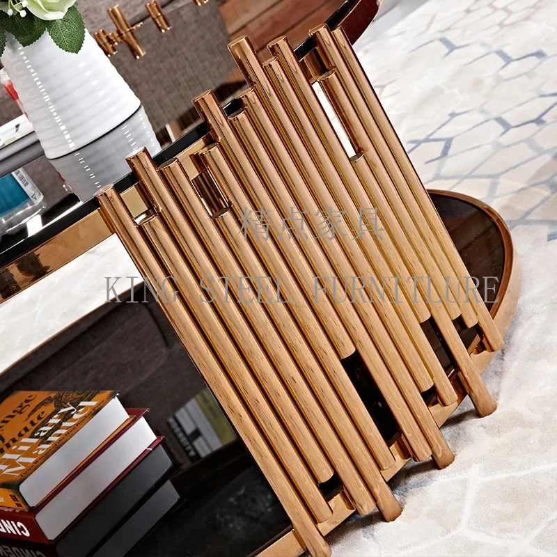 Hot Foshan Furniture Stainless Steel Table Basse Square Black Glass Coffee Table Modern Living Room Centre Tables in Gold Metal