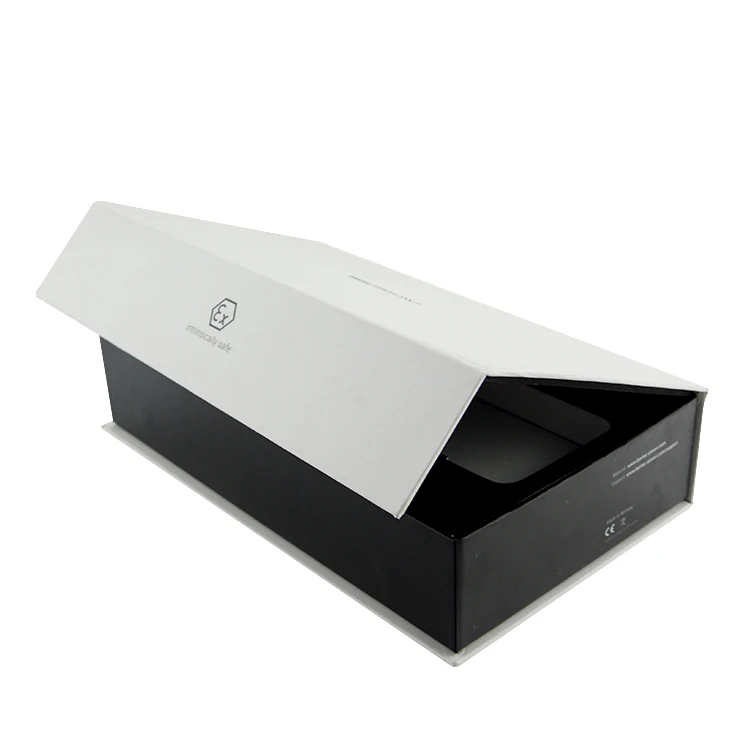 Luxury flip top boxes with magnetic catch white gift box cardboard magnetic closure gift box for phone