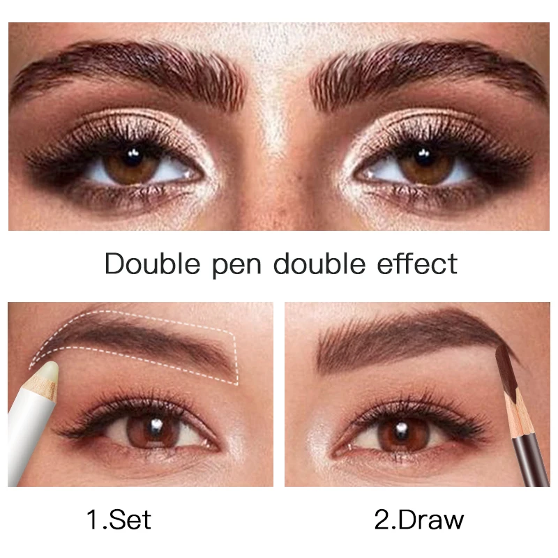 Pudaier New Perfect 10-color Machete Eyebrow Pencil Eyebrow Shaping Combination Sketch Makeup Sweat Long Lasting Protection