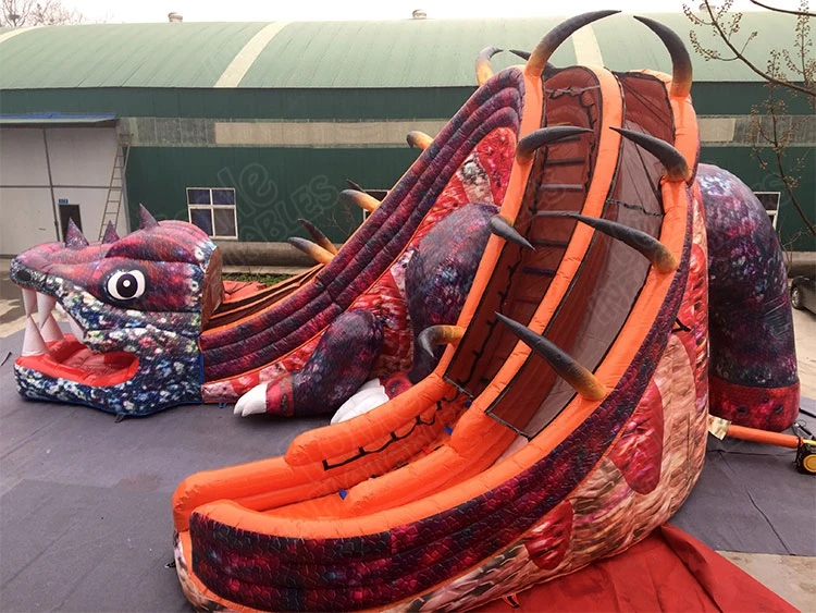 Гигантская надувная горка динозавра, детская надувная горка дракона для продажи