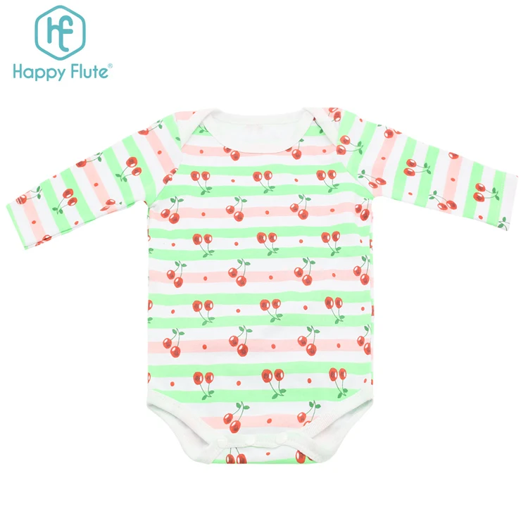 Day Flute Cotton One-Piece Romper Newborn Baby Clothes Long Sleeve Footed Baby Jumpsuit