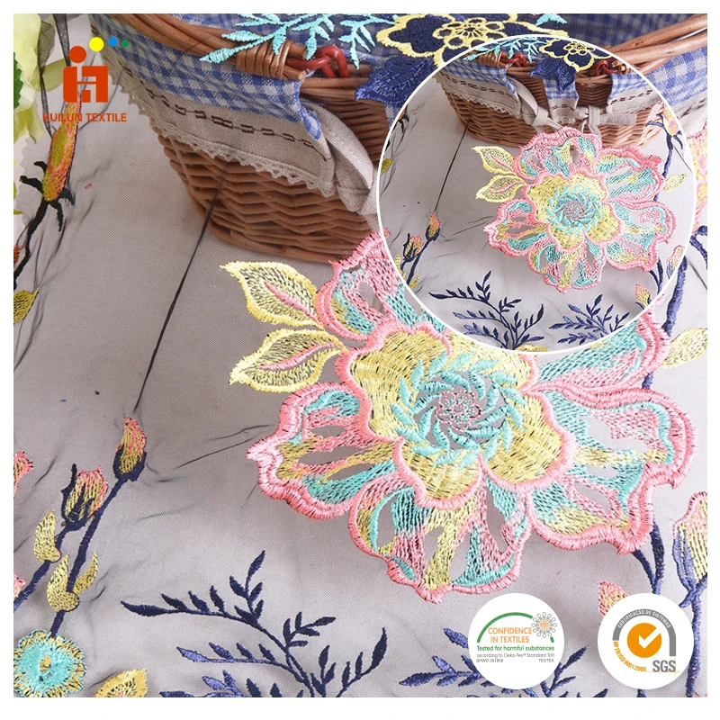 HLPD059 Rope  Innovative Products  Flat Embroidery Mesh 3D Tulle Colorful Lace Fabric
