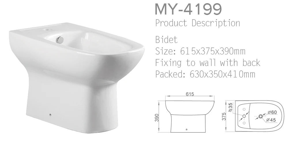 Modern design self cleaning glaze bath ware square shape bathroom ceramic bidet toilet