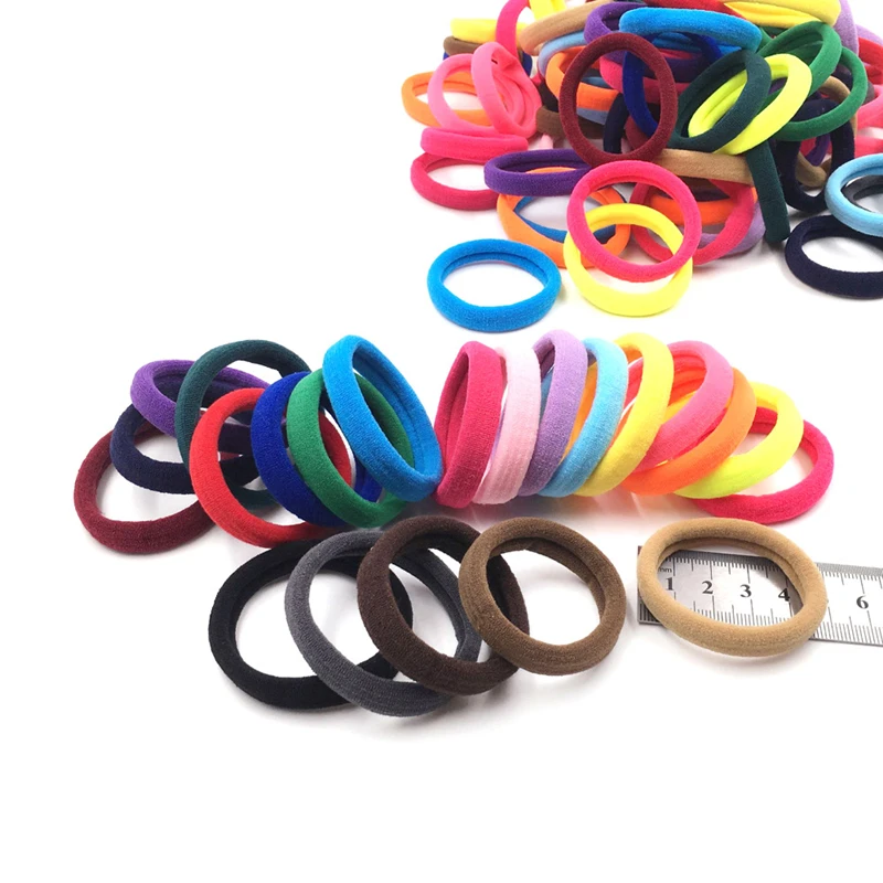Красочные нейлоновые вязаные резинки для волос, эластичные резинки для волос, Оптовая продажа