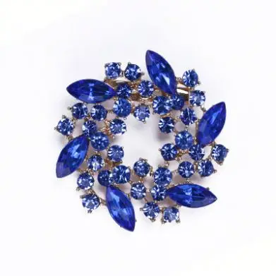 Classic Fashion Europe Style High Quality Rhinestone Alloy Flower Jewelry Brooch For Saree Clothing