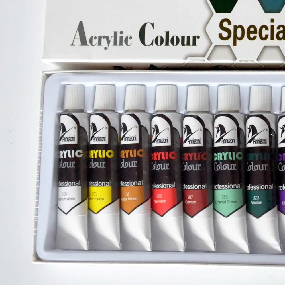 Acrylic Paint Set 12 Colors 12ml Art Craft Paint Supplies Packed In Bottle For Kids, Student And Artist