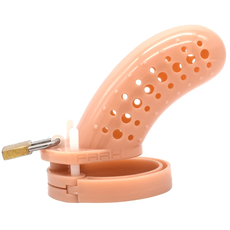 FAAK  12.7cm Plastic chastity penis cage for male  healthy men chastity device keyholder male chastity cage