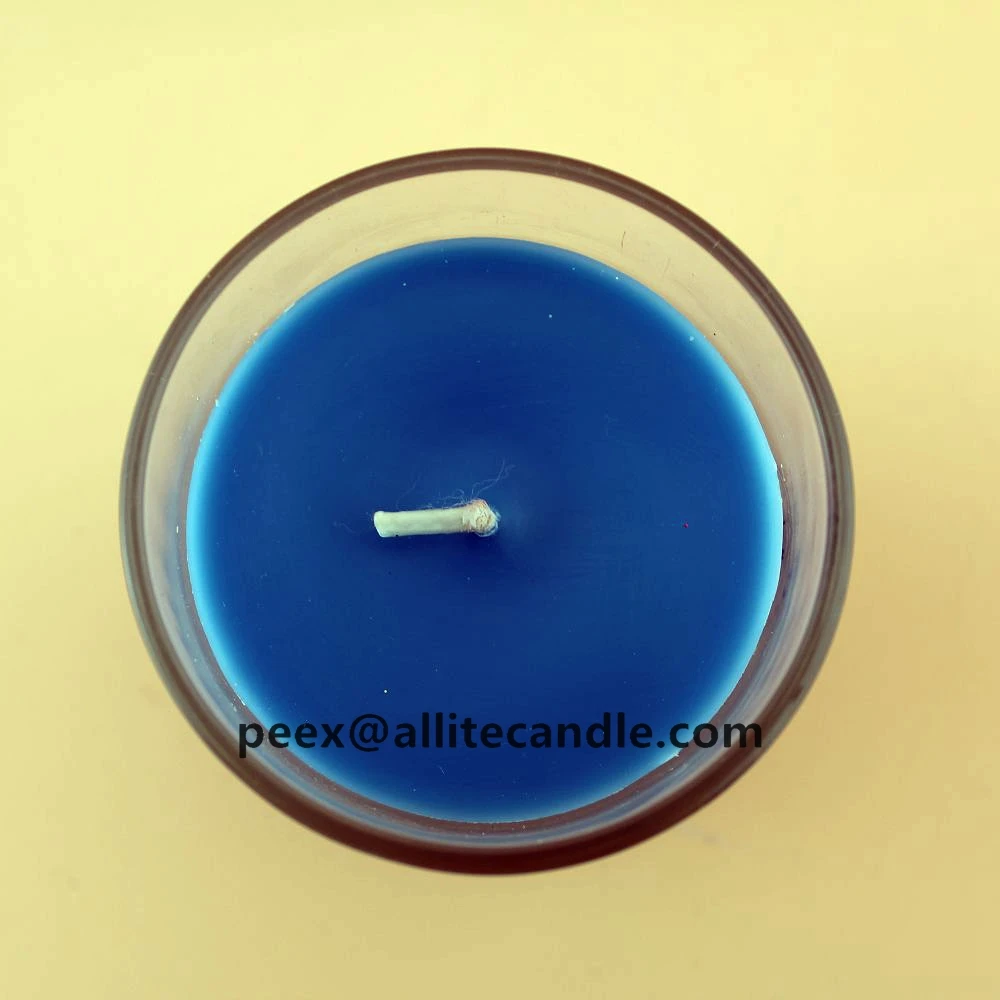 online wholesale scented candles blue white glass candle jar with beeswax AG3222
