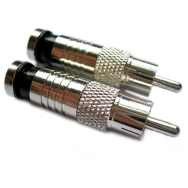 Brass Compression RCA Plug for RG6 Coaxial cable connector