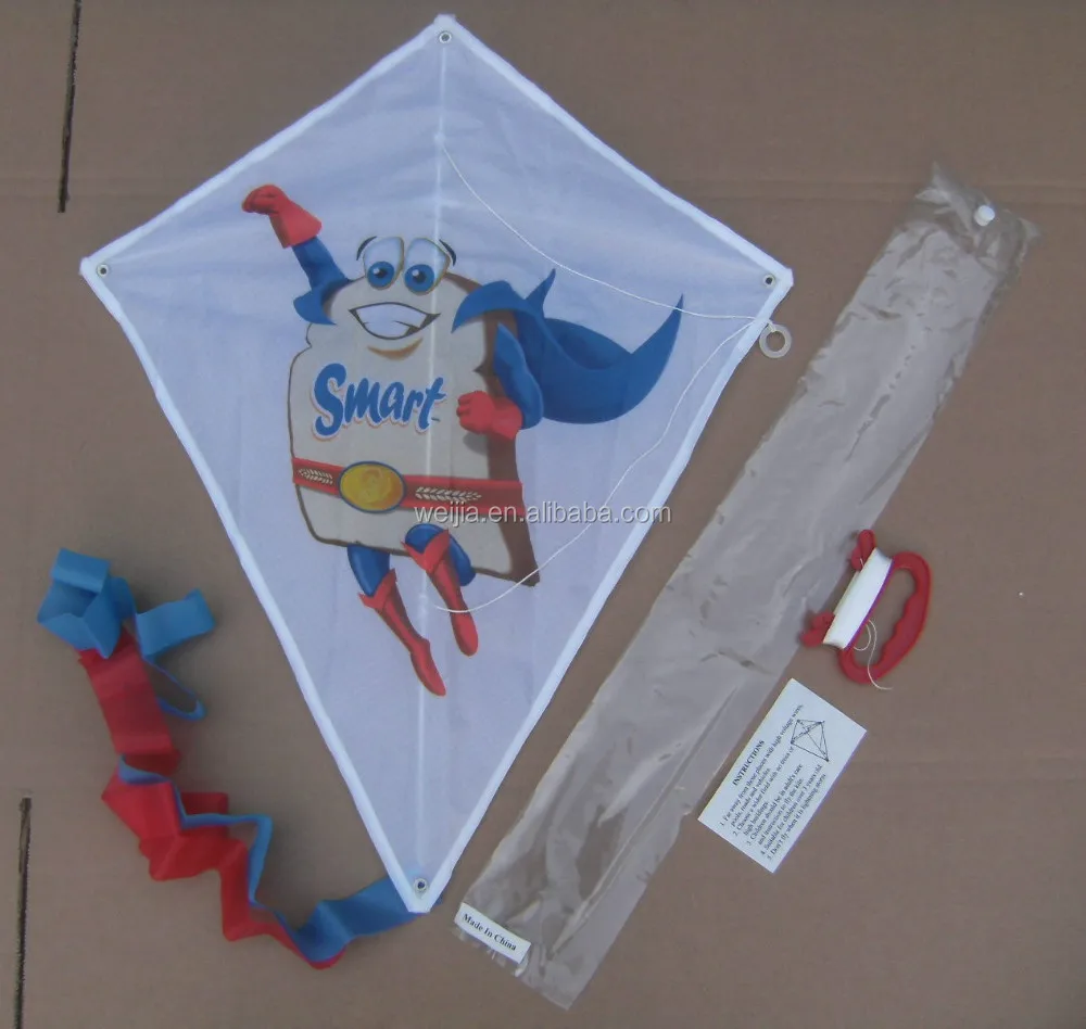 
 Белый полиэфирный воздушный змей с принтом на заказ  