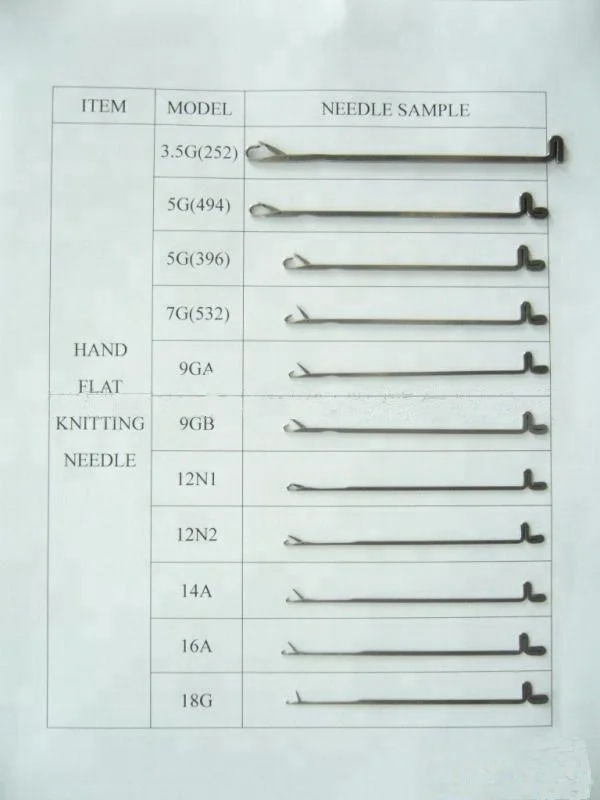
Hand driven flat knitting needles 