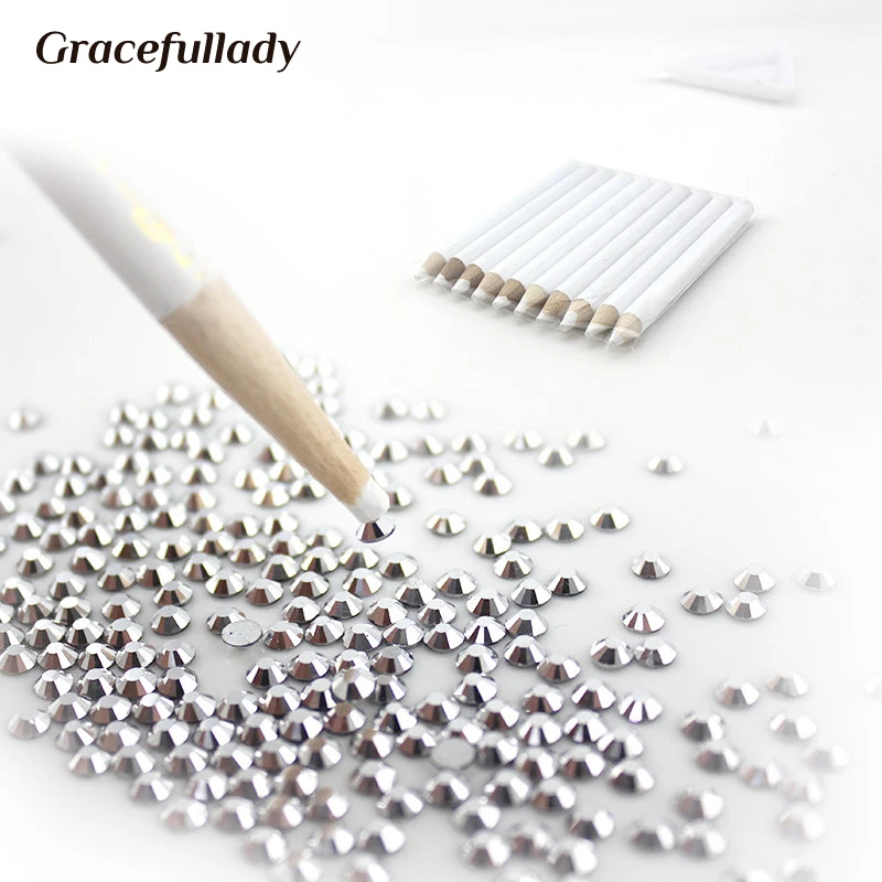 Useful Non Hot Fix Rhinestone Picking Diamond Rhinestone Applicator Tweezers Pencil Picker Rhinestone Machine for Clothing