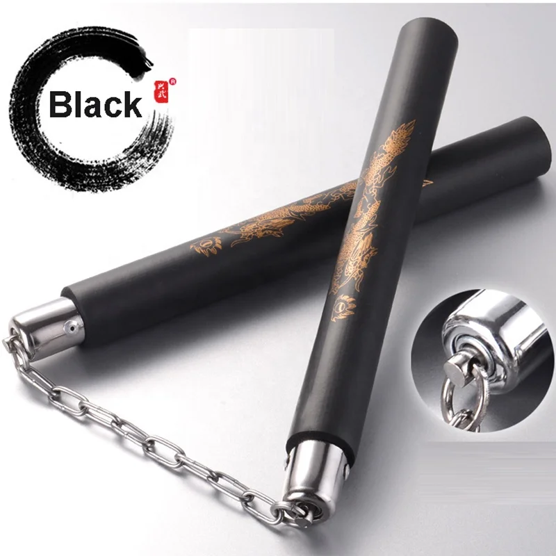 Martial Arts Foam Nunchucks Nunchaku Dragon Pattern Black Martial Arts Chinese Kung Fu Nunchucks