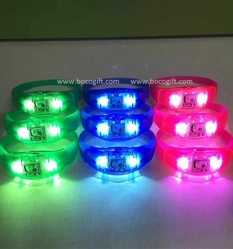 PS Silicon material sound activated led bracelet Light up flashing led bracelet for party concert
