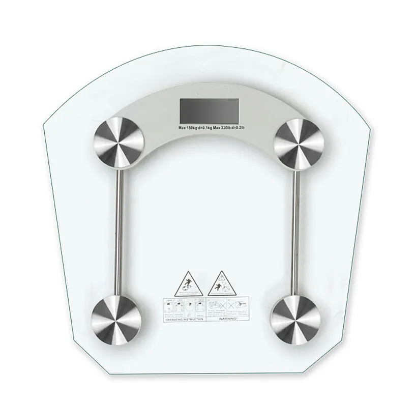 Sector Shape 6mm Thickness Glass Materials Electronic Personal Scale 180kg LCD Display Colorful Logo CE Certificate Approval