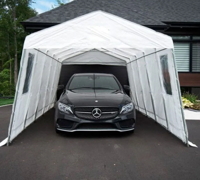 High Quality PE cover steel frame outdoor portable carport garage canopy car shelter