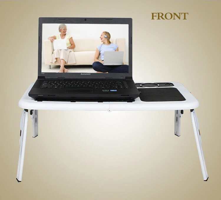 ABS Portable Multi-Angle Laptop Stand Foldable and Adjustable Folding Laptop Table with Fan for Home Office or School Use