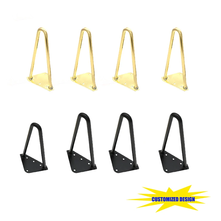 Hot sell in Europe Manufactory price cheap hairpin Legs Solid Steel Hairpin Black/Gold color Table legs