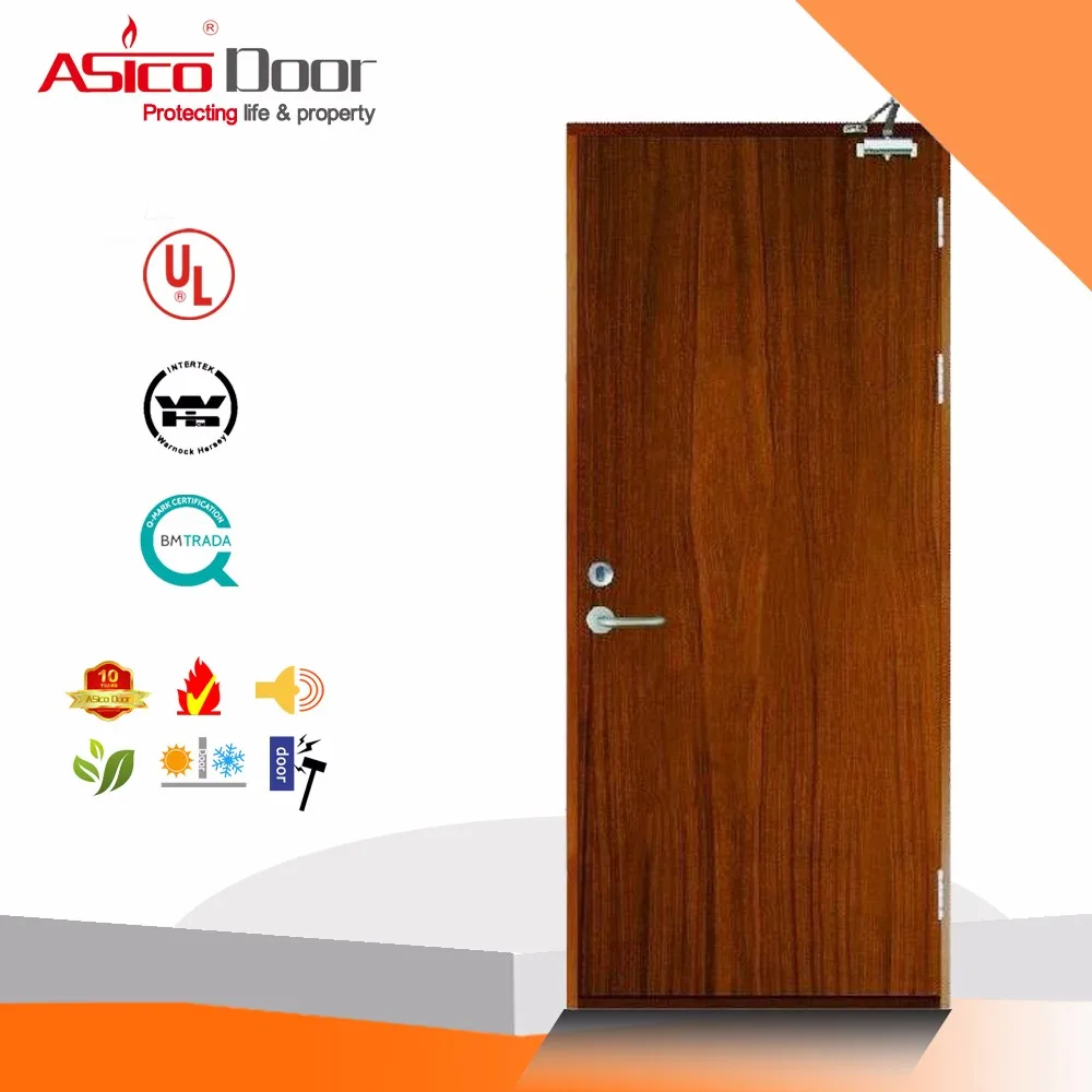 ASICO Residential Solid Wooden Fire Rated Kitchen Door With BS Standard